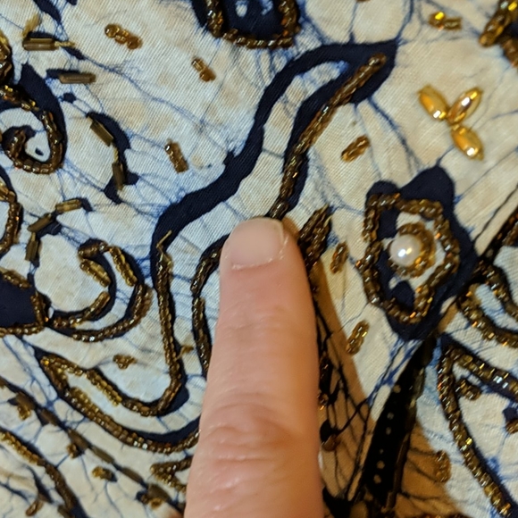 Bali beaded batik look, one size, vest, AS IS - Picture 7 of 7